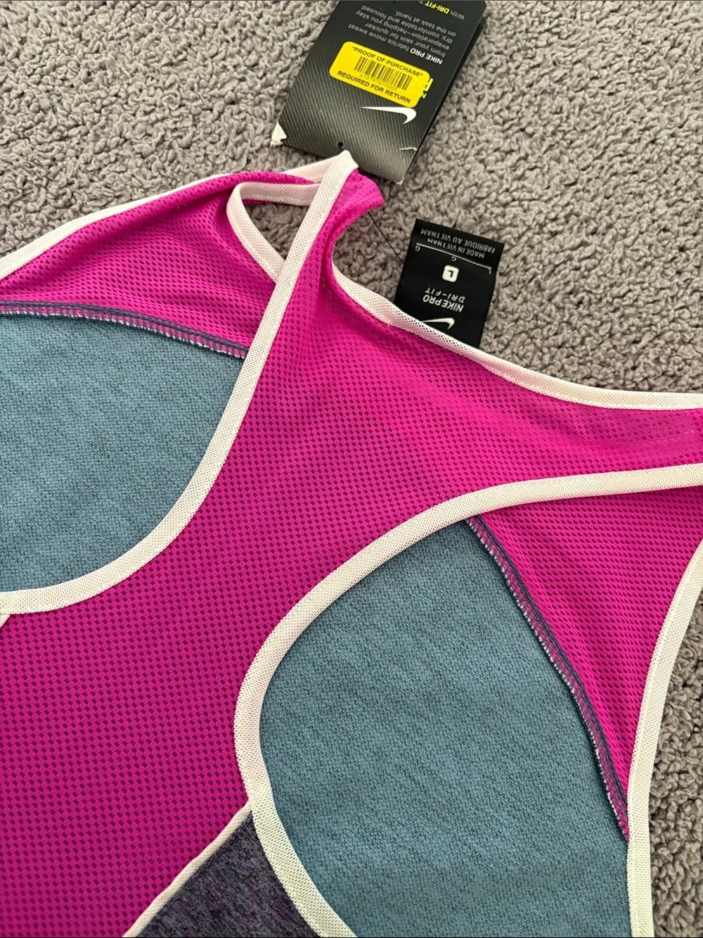 Nike Purple Heather & Bright Pink Pro Sports Bra